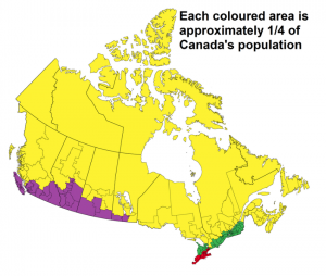 Визуализация населённости в США, Канаде, Австралии и Чили