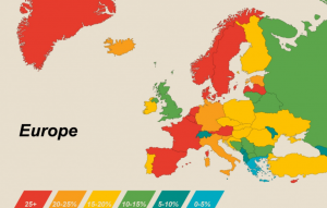 Подоходный налог на среднюю заработную плату по странам мира. Инфографика.