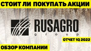 СТОИТ ЛИ ПОКУПАТЬ АКЦИИ РУСАГРО? ОБЗОР КОМПАНИИ И ОТЧЁТА ПО ИТОГАМ 1 КВАРТАЛА 2022г.